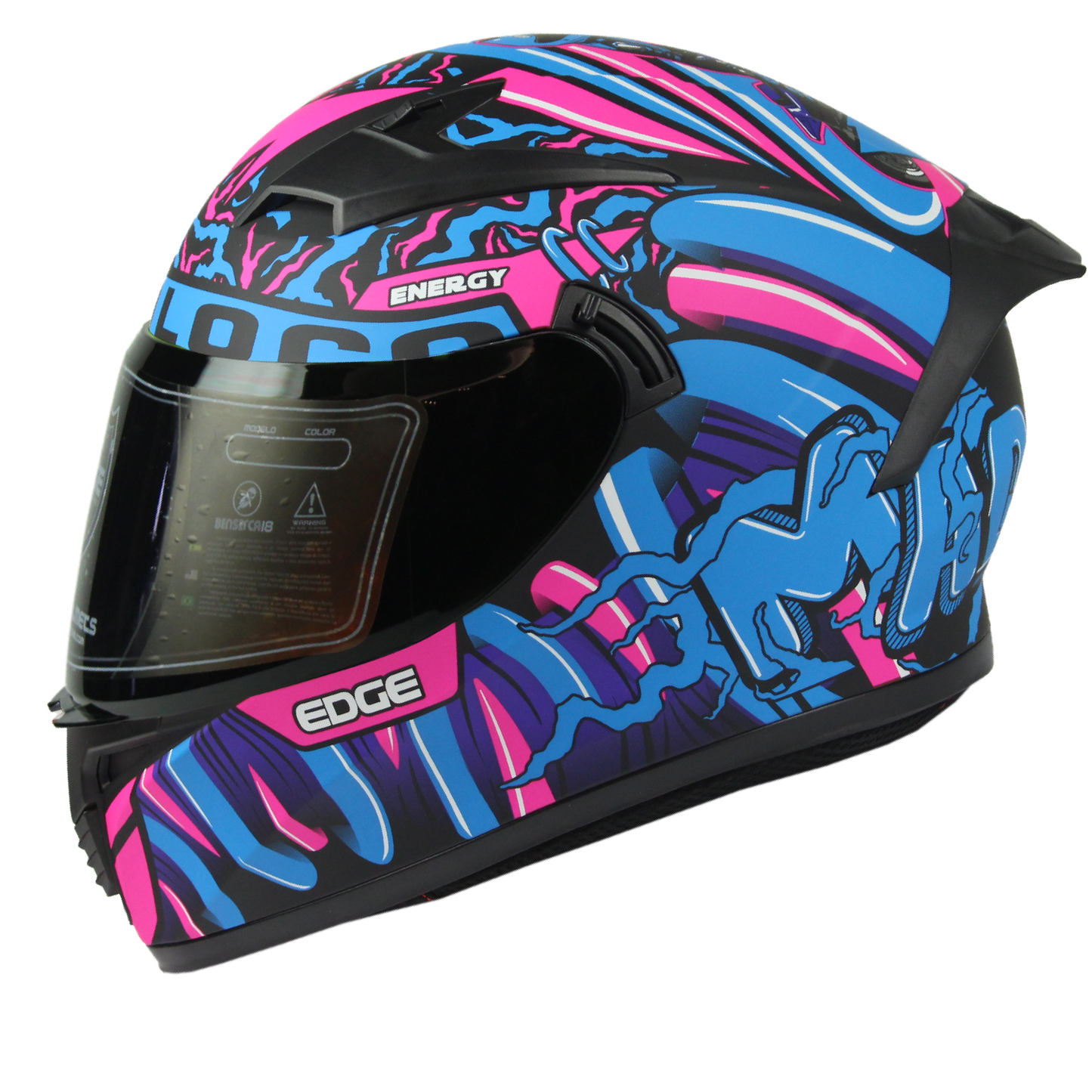 Casco Edge Integral Denver Motoloco Azul Certificado DOT