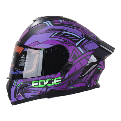 Casco Edge Abatible Steelix Morado Certificado DOT | ECE