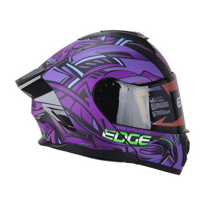 Casco Edge Abatible Steelix Morado Certificado DOT | ECE