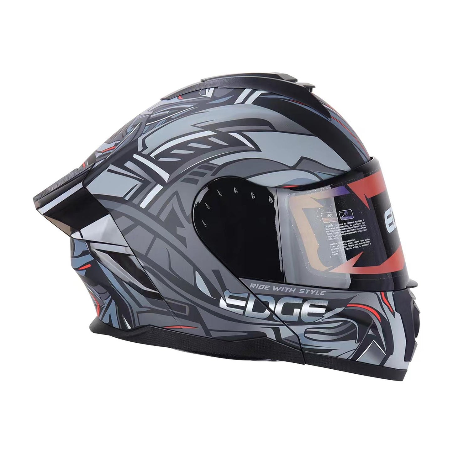 Casco Edge Abatible Steelix Gris Certificado DOT | ECE